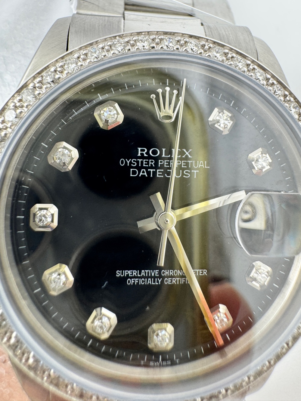 Rolex 1601 Datejust Stainless Steel Diamond Bezel Watch CUSTOM - Picture 4 of 12